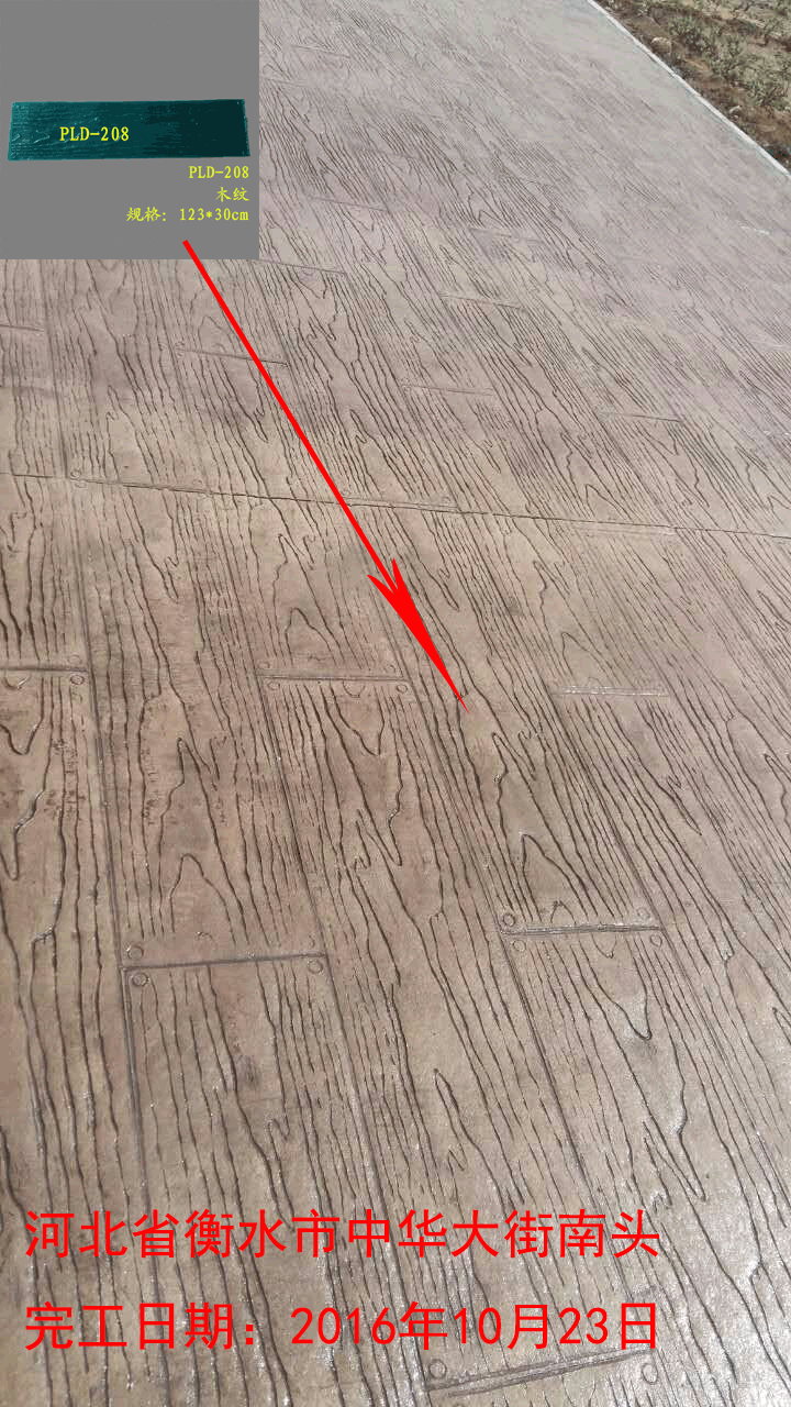 衡水市中華大街南頭壓模壓花地坪